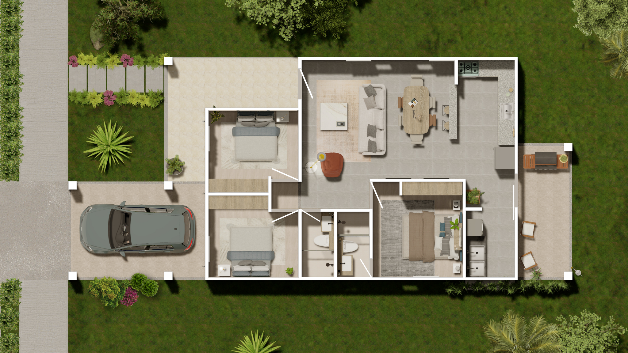 Plano ilustrado de la casa